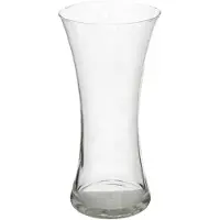 Gerimport bloemenvaas - transparant - helder glas - D18 x 37 cm - Vazen