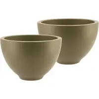 DK Design Bloempot/plantenpot - 2x - Vinci - olijfgroen mat - voor kamerplant - D18 x H27 cm