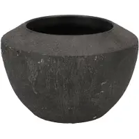 DK Design Bloempot model Maya - verweerd zwart - D20 x H13 cm - rustiek - Plantenpotten