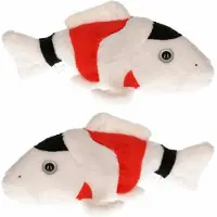 Merkloos 2x stuks pluche vissen knuffel koi karper 22 cm - Knuffel zeedieren