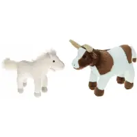 Merkloos Pluche knuffel boerderijdieren set Koe en Paard van 20 cm - Knuffel boederijdieren