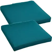 Merkloos Set van 2x stuks stoelkussens voor binnen en buiten in de kleur emerald groen 40 x 40 x 4 cm - tuinstoelkussens