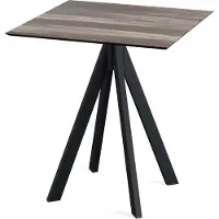 Essentials Infinity Terrastafel zwart frame + Tropical Wood HPL 70x70 cm