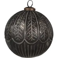 Clayre & Eef Kerstbal Overig Ø 12x12 cm Zwart Glas Kerstballen