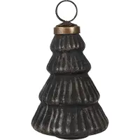 Clayre & Eef Kerstbal Overig Ø 6x9 cm Zwart Glas Kerstballen