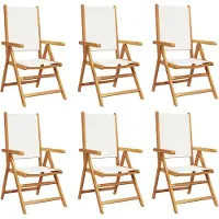 vidaXL Tuinstoelen 6 st massief hout en stof crèmewit