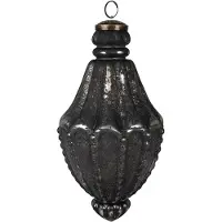 Clayre & Eef Kerstbal Overig Ø 11x22 cm Zwart Glas Kerstballen