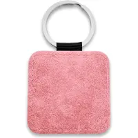 Combicraft Blanco leren sleutelhanger vierkant 50x50mm roze - 5 stuks