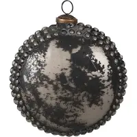 Clayre & Eef Kerstbal Overig Ø 15x6x15 cm Zwart Grijs Glas Kerstballen