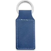 Combicraft Blanco leren sleutelhanger rechthoek 33x70mm donker blauw - 10 stuks