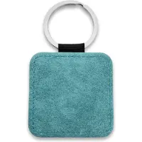 Combicraft Blanco leren sleutelhanger vierkant 50x50mm turquoise - 5 stuks
