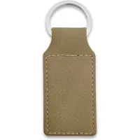 Combicraft Blanco leren sleutelhanger rechthoek 33x70mm taupe - 5 stuks
