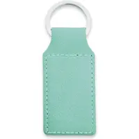 Combicraft Blanco leren sleutelhanger rechthoek 33x70mm turquoise - 10 stuks