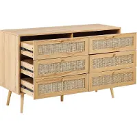Beliani PEROTE - Commode-Lichte houtkleur-Rotan