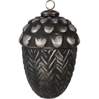Clayre & Eef Kerstbal Overig Ø 10x15 cm Zwart Glas Kerstballen