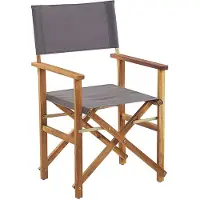 Beliani CINE - Tuinstoel-Grijs-Polyester, Acaciahout