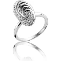 Orphelia Ring Micro Setting Oval Lines Zirconium Zilver 925 R-2088/52