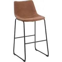 Beliani FRANKS - Barkruk-Bruin-Polyester