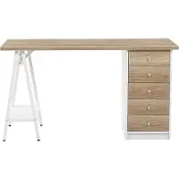 Beliani HEBER - Bureau - Lichte houtkleur - Spaanplaat