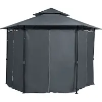 Beliani PORTEL - tuinpaviljoen-Grijs-Staal
