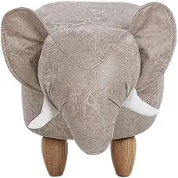 Beliani JUMBO - Dierenhocker-Grijs-Kunstleer