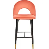 Beliani FALTON - Barkruk-Rood-Fluweel