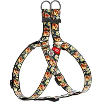 Waudog Glamourous Skulls Harnas / Hondentuigje - Nylon - Gratis QR-tag - Breedte: 20 mm - Borstomtrek: 50 - 80 cm (GELIEVE ALVORENS BESTELLEN OPMETEN)