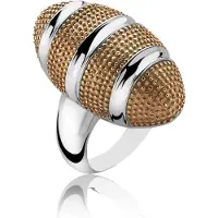 Orphelia Silver 925 Zr-3884;52 Ring Rose Hammered
