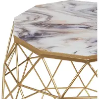 Beliani HALSEY - Bijzettafel-Goud-MDF