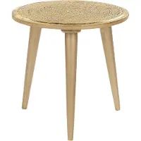 Beliani NARRA - Bijzettafel-Goud-Mangohout