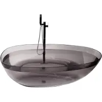 Beliani BLANCARENA - Vrijstaande badkuip - Zwart - Solid surface