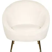 Beliani LANGA - Fauteuil-Wit-Fluweel