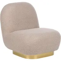 Beliani LOVIISA - Fauteuil-Beige-Bouclé