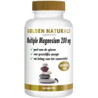 Golden naturals 2x Multiple Magnesium 200mg Vegan 180 tabletten