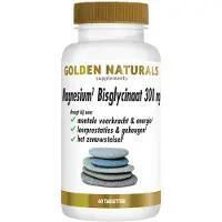 Golden naturals 2x Magnesium Bisglycinaat 300mg Vegan 60 Tabletten