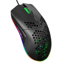 HxSJ J900 - Bedrade Gaming Muis - 6400 DPI - Ultra licht - RGB Verlichting - Optisch - Zwart