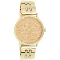 Oozoo Timepieces - Goudkleurige horloge met goudkleurige roestvrijstalen armband - C10557