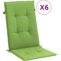 vidaXL Stoelkussens 6 st hoge rug 120x50x4 cm stof gemêleerd groen