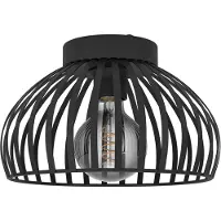 Eglo Plafondlamp Mogano 3, dimbaar, zwart, Woon-/ Eetkamer, metaal, Vintage, plafondlamp