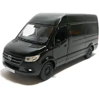 KINSMART Mercedes-Benz Sprinter Bus - Zwarte miniatuurauto - 10 cm - 1/36