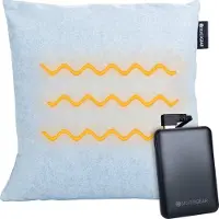 Silvergear Warmtekussen Elektrisch & Oplaadbaar - Verwarmingskussen met Batterij & Thermostaat - Blauw