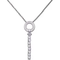 Orphelia Ketting 42 Cm Line Zirconium Sterling Zilver 925 Zk-2735