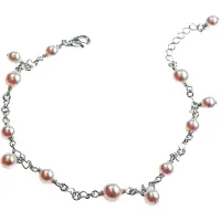 Orphelia ZA-1810 - Armband pink pearls - 925 Zilver - parels - 19 cm