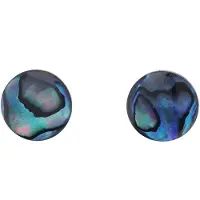 Behave Oorbellen - oorstekers - schelp - blauw - groen - 1.5 cm