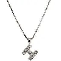 Orphelia Zilver Alphabet hanger met ketting 42 cm Zirconium
