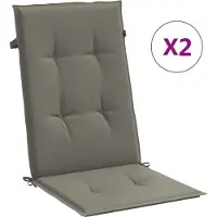 vidaXL Stoelkussens 2 st hoge rug 120x50x4 cm stof donkergrijs