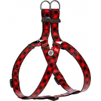 Waudog Red Tartan Harnas / Hondentuigje - Nylon - Gratis QR Tag - Breedte: 20 mm - Borstomtrek: 50 - 80 cm (GELIEVE ALVORENS BESTELLEN OPMETEN)