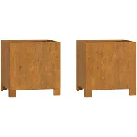 vidaXL Plantenbakken met poten 2 st roestig 30x30x30 cm cortenstaal