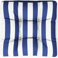 vidaXL Palletkussen gestreept 50x50x12 cm stof blauw en wit