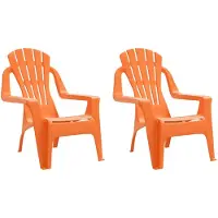 vidaXL Kindertuinstoelen 2 st hout-look 37x34x44 cm polypropeen oranje